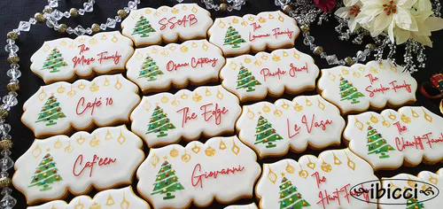 ibicci Corporate Christmas cookies using the Christmas Mesh stencil